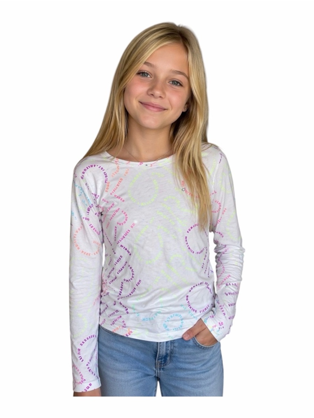 GAPFit Girls Activewear Top, XL  Size 12, Long Sleeve, White, Quick Dry, EUC